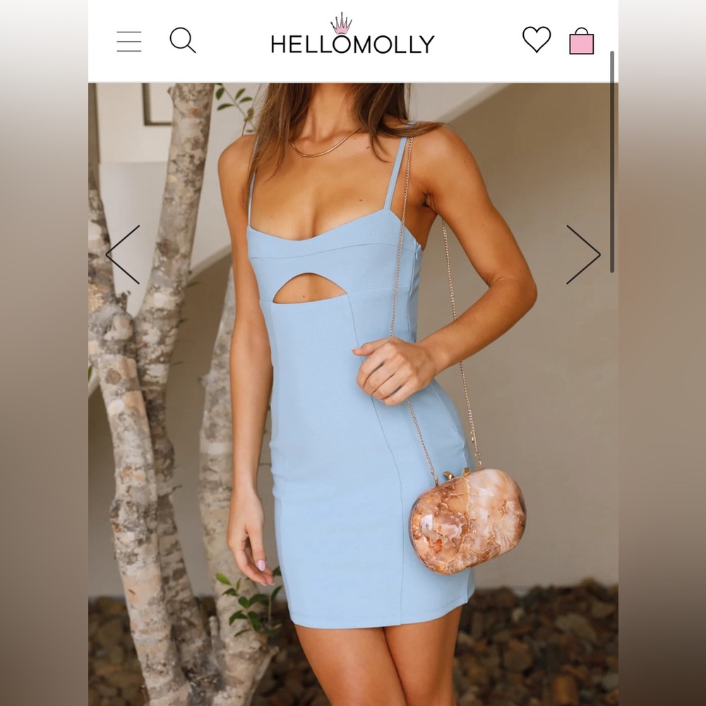 Blue Mini Dress w Cutout - Hello Molly - size xs/2